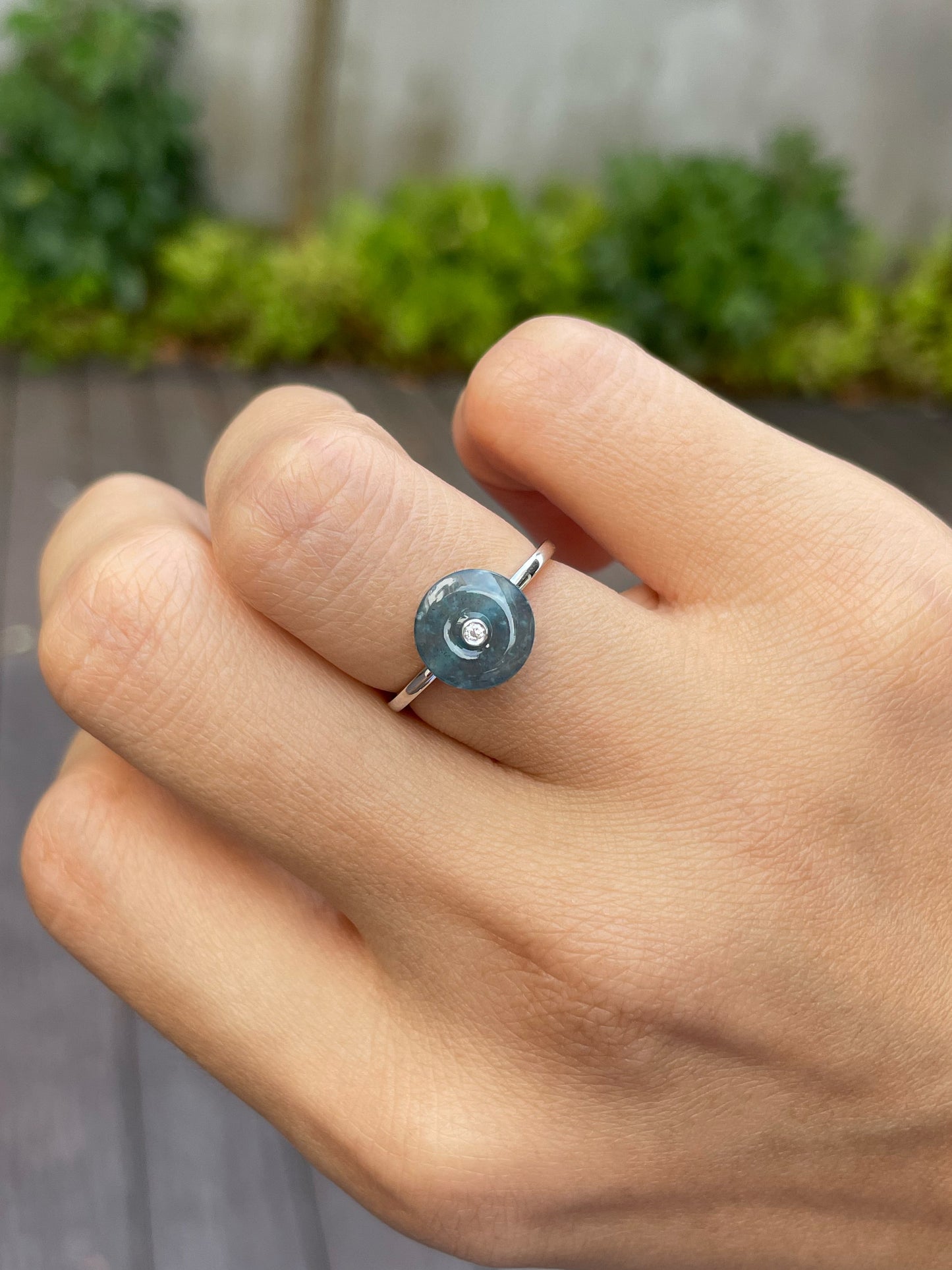 Blue Jade Ring - Safety Coin (NJR105)