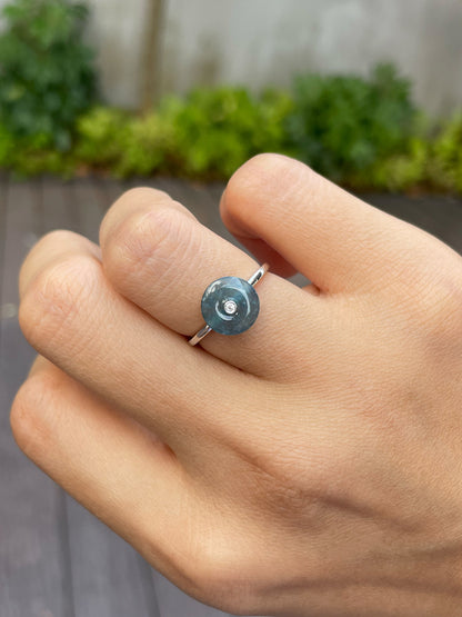 Blue Jade Ring - Safety Coin (NJR105)