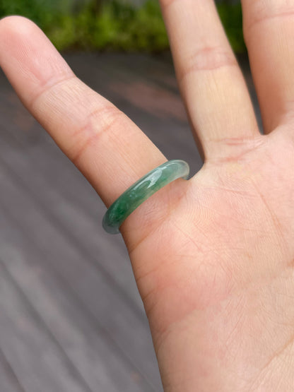 Icy Blue With Green Jadeite Abacus Ring | HK 16.5 (NJR106)