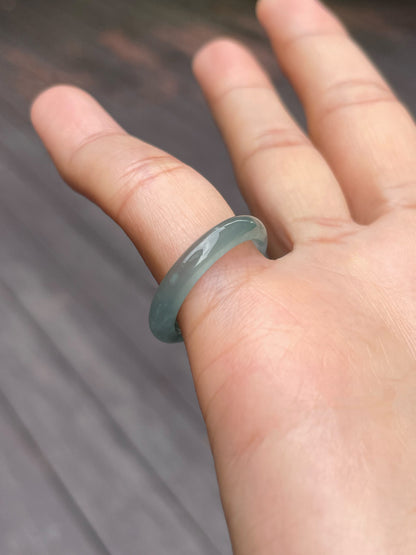 Icy Blue With Green Jadeite Abacus Ring | HK 16.5 (NJR106)