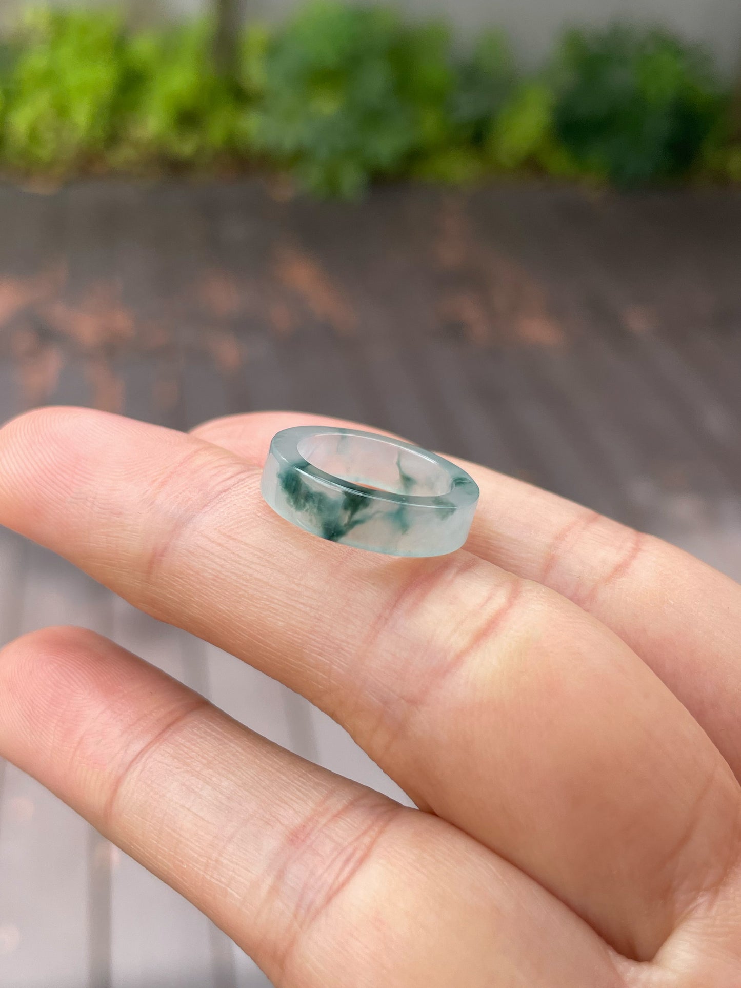 Bluish Green Jade Abacus Ring | HK 5 (NJR120)