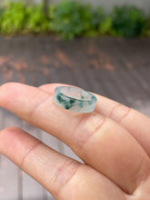 Load image into Gallery viewer, Bluish Green Jade Abacus Ring | HK 5 (NJR120)

