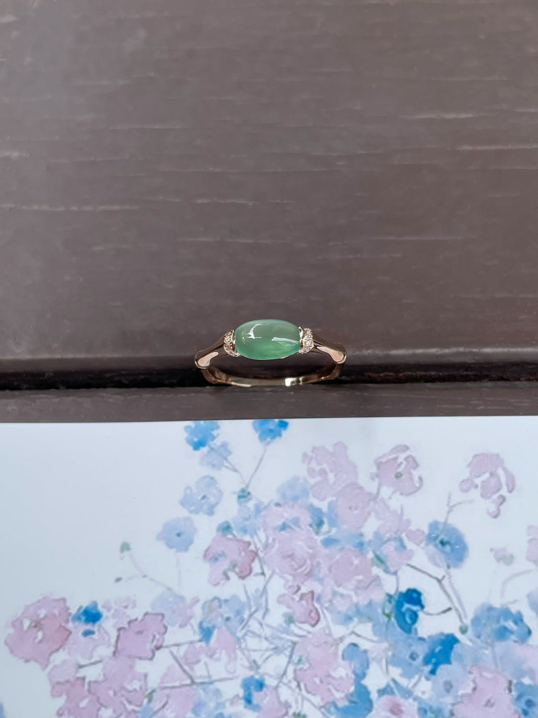 Icy Green Jade Cabochon Ring (NJR124)