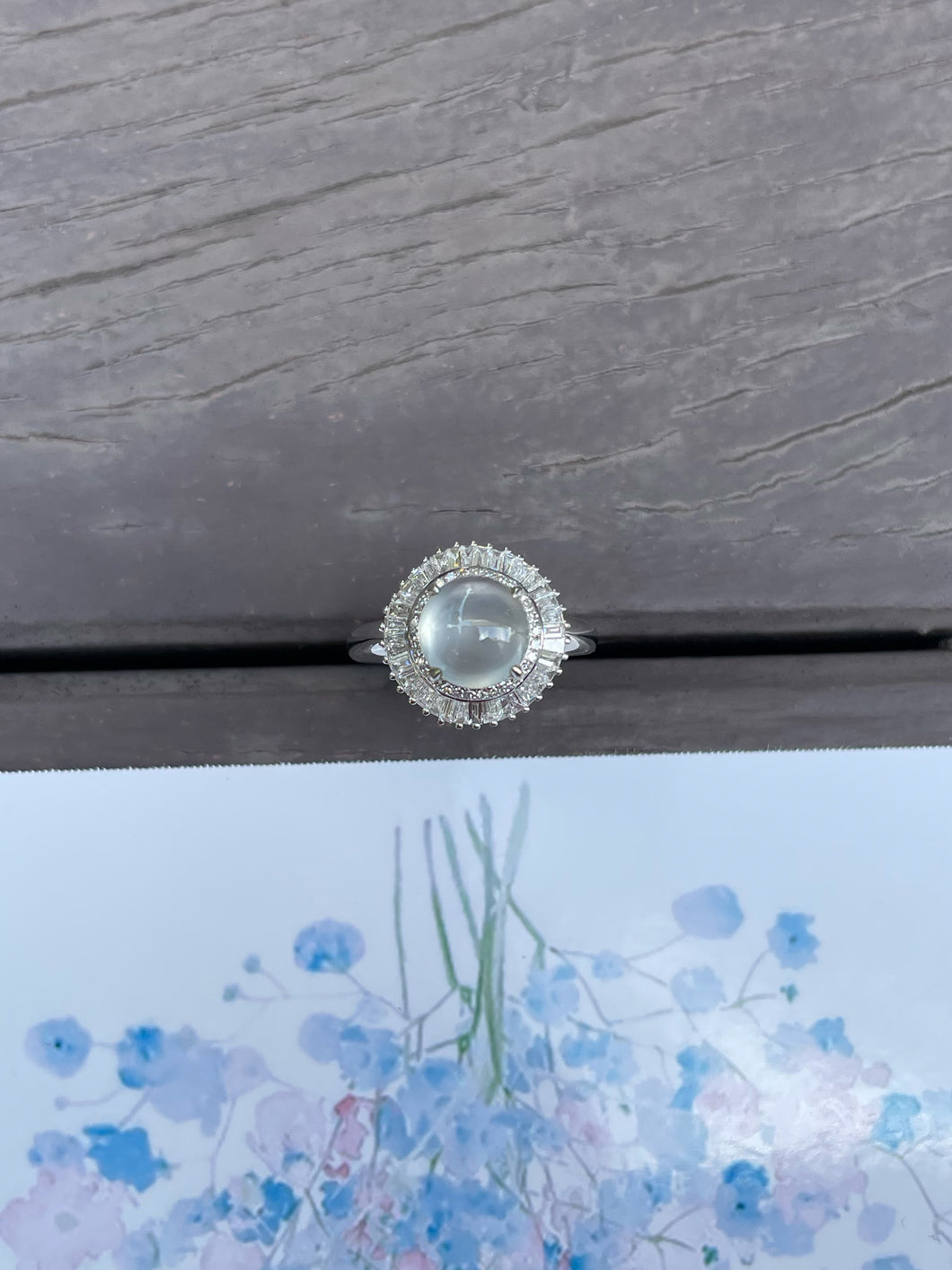 Glassy Jade Cabochon Ring (NJR128)