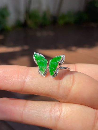 Green Jade Ring - Butterfly (NJR136)
