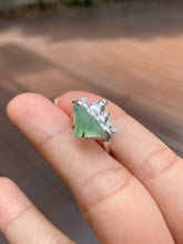 Load image into Gallery viewer, Icy Green Jade Ring - Iceberg with Penguins (NJR140)
