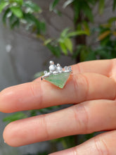 Load image into Gallery viewer, Icy Green Jade Ring - Iceberg with Penguins (NJR140)
