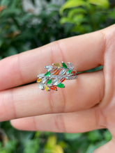 Load image into Gallery viewer, Multicoloured Jade Ring - Leaf (NJR153)
