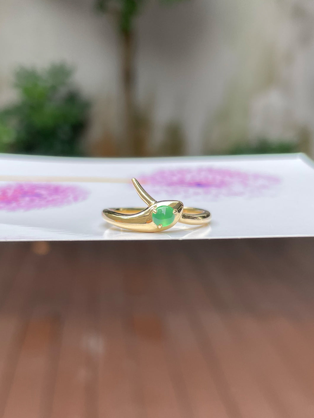 Green Jade Cabochon Ring (NJR155)