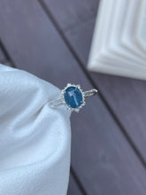 Load image into Gallery viewer, Blue Jadeite Cabochon Ring + Earrings (NJS002)

