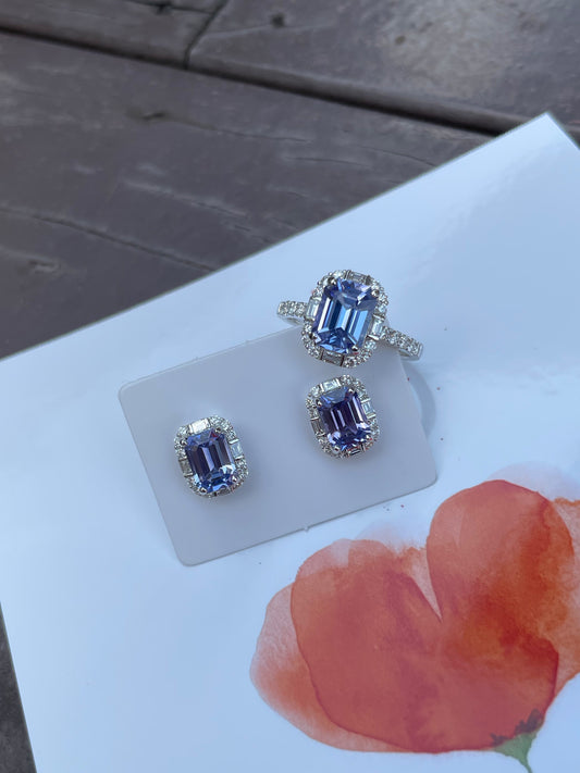 Tanzanite Ring + Earrings (NJS004)