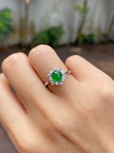 Load image into Gallery viewer, Green Jadeite Cabochons Set - Ring &amp; Earrings (NJS010)
